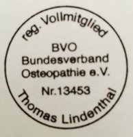 Mitgliednummer Thomas Lindenthal im Bundesverbund Osteopathie e.V. Nr. 13453